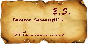 Bakator Sebestyén névjegykártya